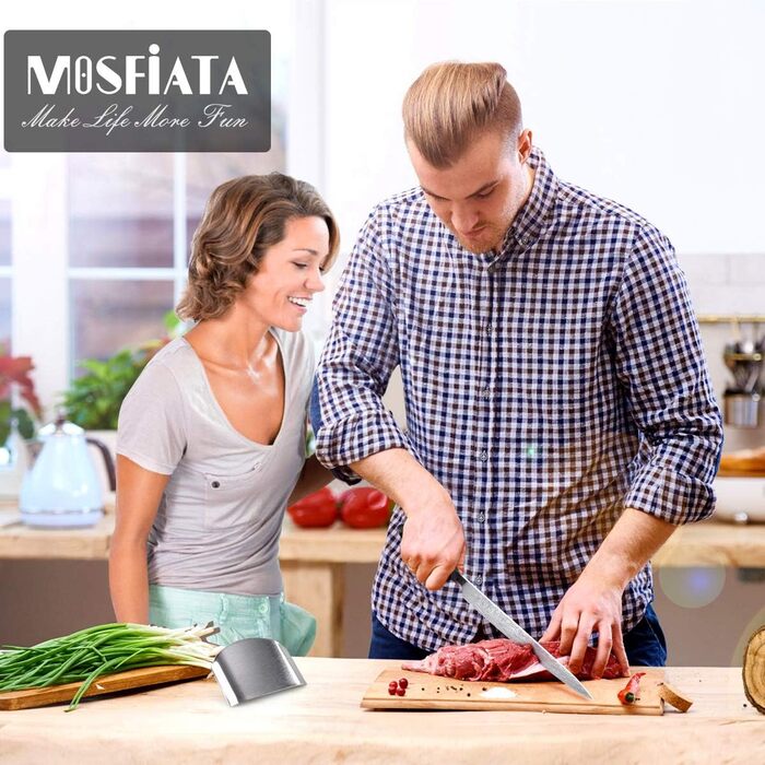 Професійний кухонний ніж MOSFiATA 10'' з німецької сталі EN.4116, надгострий, для м'яса та овочів, з мікарта-руків'ям і захистом пальців у подарунковій коробці