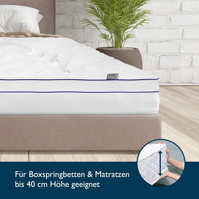 Топер для матраца Beautissu BeauNuit MT Base 100x200 см з чохлом, рельєфний матрацний наматрацник 3 см для ліжка-боксспрінг і матраців до 40 см, нековзний