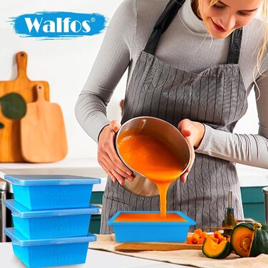 Силіконові форми для льоду Walfos, 2 шт., великі, з кришкою, BPA-free, для коктейлів, віскі, шоколаду та дитячого харчування