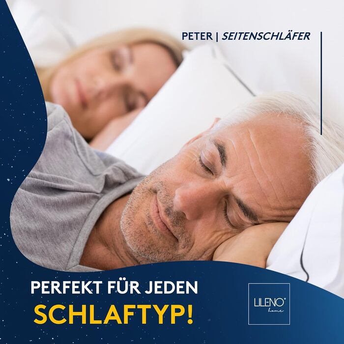 Подушка LILENO HOME 80x80 см [набір 2 шт.] – гіпоалергенна, антибактеріальна, для здорового сну, придатна для прання при 95°C, для алергіків