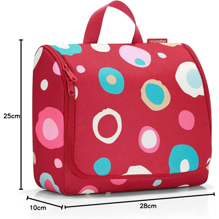 Косметичка reisenthel Toiletbag XL у горошок, рожева, великий розмір