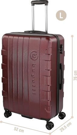 Валіза Bugatti Galatea 38L, 4 колеса, TSA замок, 55x38x23,5 см, червона, набір