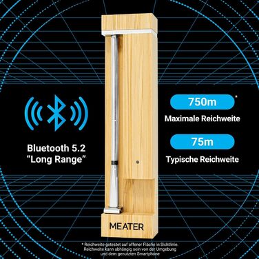 MEATER Pro 2 Plus – Розумний м'ясний термометр нового покоління, водонепроникний, до 550°C, для кухні, BBQ і гриля, багатосенсорний, велика дальність