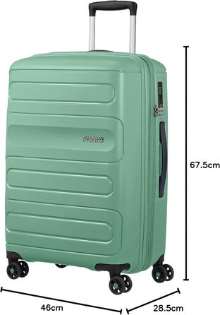 Валіза American Tourister Sunside Spinner 55 см, 35 л, чорна, розширювана, поліпропіленова, на колесах, для подорожей