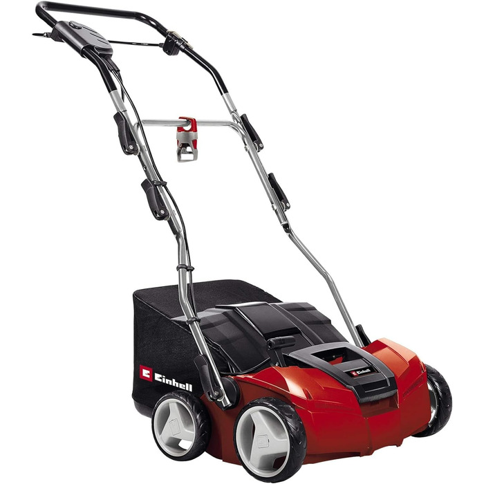 Електричний аератор-скарифікатор Einhell GE-SA 1435, 1400 Вт, 35 см, 3-9 мм, регулювання висоти, 28 л травозбірник, з валиком для аерації