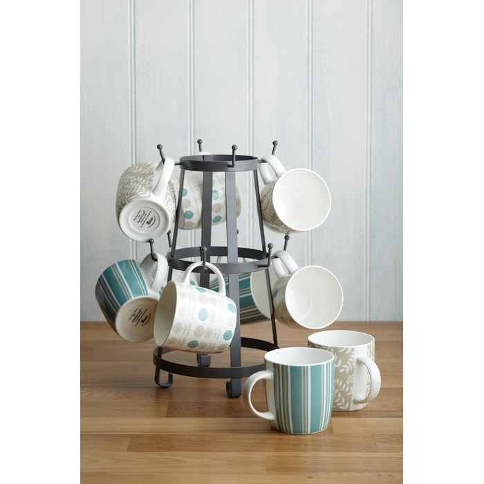 Підставка для кружок KitchenCraft Living Nostalgia, сіра, 34x18,5 см
