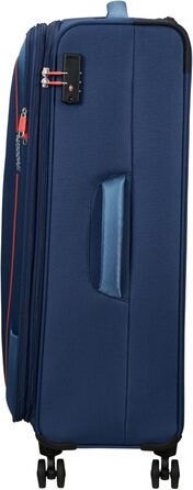 Валіза American Tourister Pulsonic Spinner L 81 см, розширювана, 113/122 л, синя (Combat Navy), для подорожей