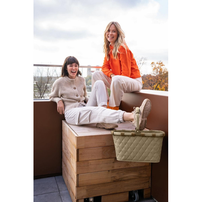 Кошик для покупок reisenthel carrybag frame Rhombus Olive, міцний, водовідштовхувальний, з внутрішньою кишенею, елегантний дизайн