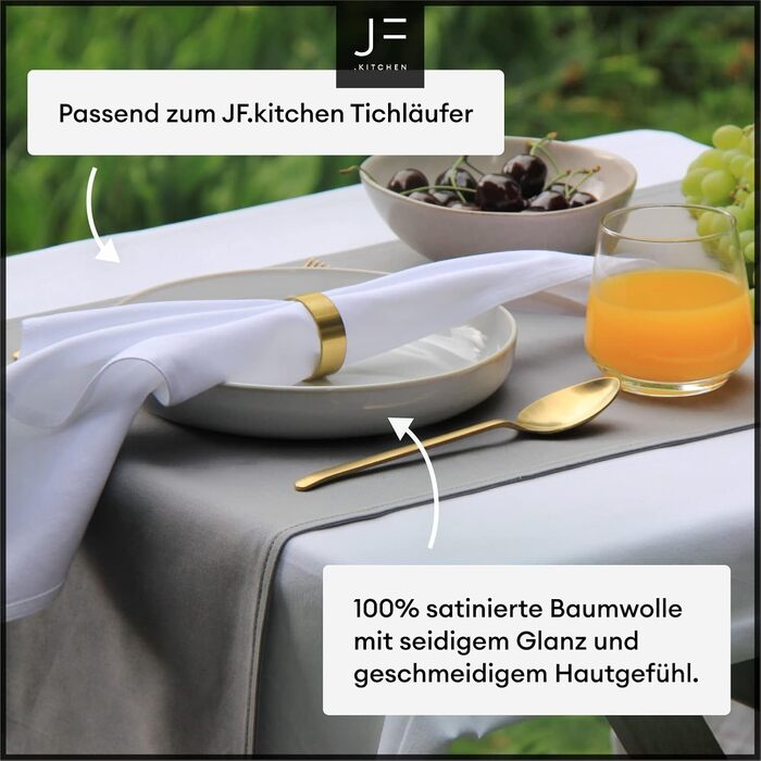 Серветки з бавовни JF.kitchen, 12 шт., 40x40 см, білі, преміум-якість, з інструкцією по складанню
