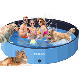 Великий складний басейн для собак Meowant, посилений ПВХ, дитячий та собачий басейн 220×40 см, нековзкий, портативний, без насоса