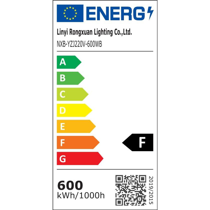 LED прожектор для вулиці, IP65, 600 Вт, 30000 Лм, тепле біле світло, водонепроникний, для двору, саду, гаража, під'їзду