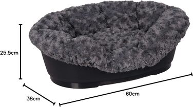 Лежак для тварин Karlie Cuddly сірий, знімний чохол, для будки Domus 60 см (Д 98 x Ш 19 x В 9 см)