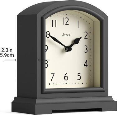Годинник JONES CLOCKS® Tavern у класичному стилі для каміна, спальні, вітальні та офісу, настільний, поличний, компактний, зелений/темно-сірий