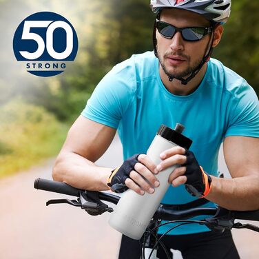 Спортивні пляшки для води 50 Strong, набір з 6, 650 мл, BPA Free, різні кольори, легка кришка Push/Pull, для команди