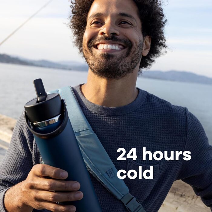 Гідрофляга Hydro Flask 710 мл – вакуумна пляшка з нержавіючої сталі з широкою горловиною та кришкою з трубочкою, колір Oat