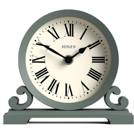 Настільний годинник JONES CLOCKS Saloon, класичний стиль, римські цифри, подвійний скрол, для столу, полиці чи тумбочки, зелений