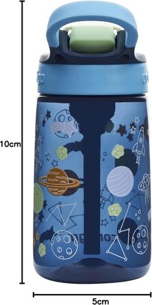 Дитяча пляшка для води Contigo Easy Clean Autospout із трубочкою, 420 мл, синя, пластикова, без BPA, 100% герметична, легке очищення, для школи, садка та спорту