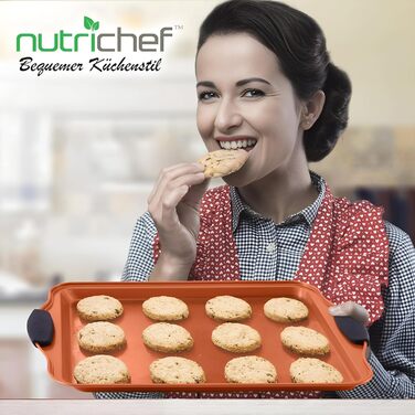 Набір з 5 антипригарних дека NutriChef для духовки, стійкі до подряпин і миття в посудомийній машині, для випічки хліба, печива та тортів, компактно складаються