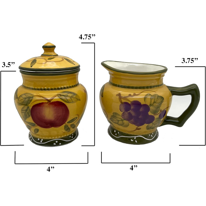 Делюкс набір цукорниця та молочник Tuscan Collection, ручний розпис ACK