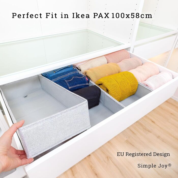 Складаний органайзер PAX100 для шафи IKEA Pax, 4 шт — оригінальна коробка для зберігання, міцне дно, система організації шухляд