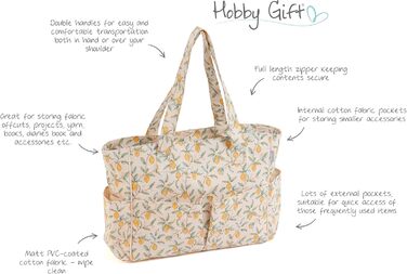 Сумка для рукоділля з бавовни Hobby Gift Morris Zitronen 13x36x31 см