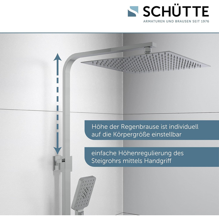 Душова лійка SCHÜTTE SAMOA RAIN, 3 режими, антикальк, понад 300 форсунок, біло-хромова, Самтштраль-технологія
