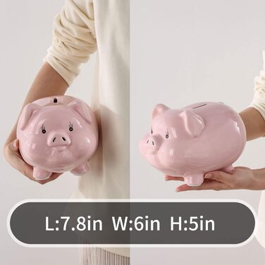 Керамічна скарбничка-свинка Pig World для дітей і дорослих, подарунок, дитячий декор, сувенір, рожева