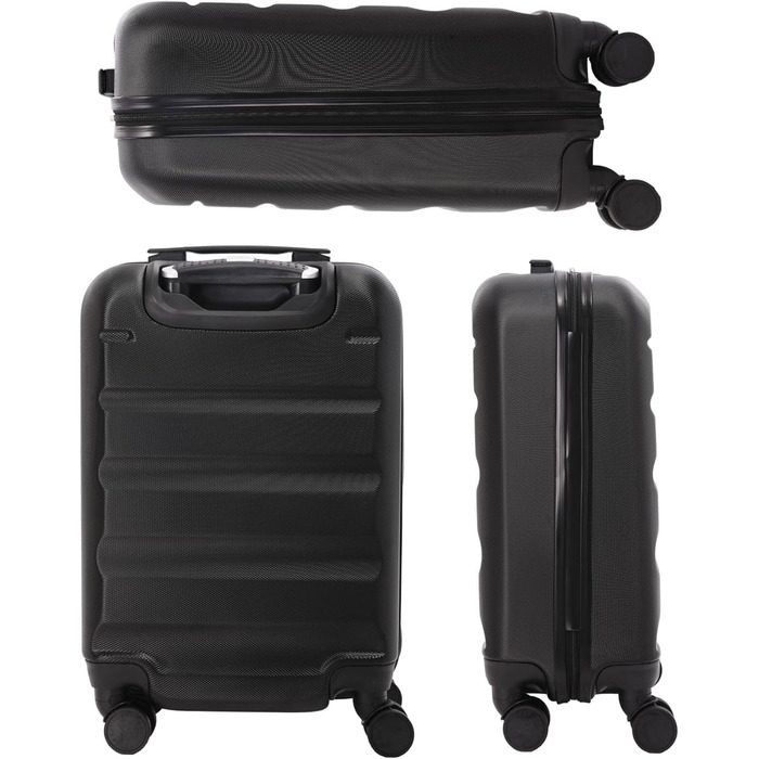 Валіза Aerolite XL 79 см, легка ABS, 4 колеса, чорна, жорсткий корпус, ручна поклажа 55 см