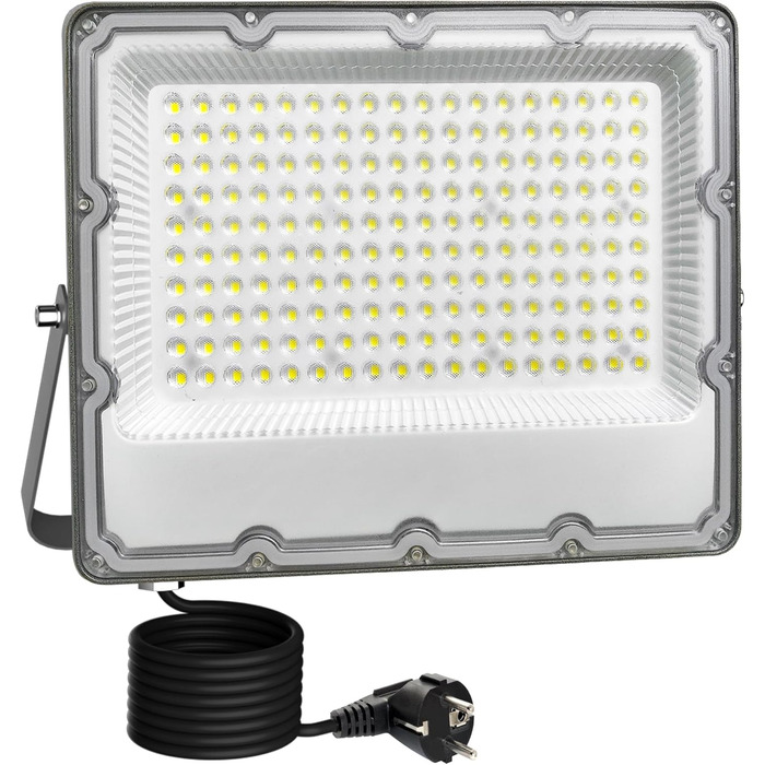 2 шт. LED прожектори для вулиці 100Вт, суперяскраві 8910Лм, холодне світло 6500K, IP66 водонепроникні, з євровилкою, для безпеки, двору, саду