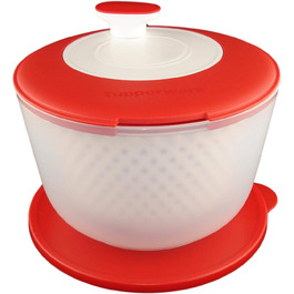 Сушарка для салату Tupperware 3,8 л червоно-біла, салат-карусель