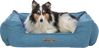 Ліжко для собаки TRIXIE Talis 60×50 см, синє, нековзке, знімний чохол, для середніх порід, м'який текстиль