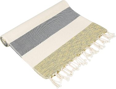Рушник XXL з бавовни для сауни, пляжу та спорту Pestemal Fouta Lanzarote 90x180 см, сіро-жовтий – універсальний хамам рушник для чоловіків і жінок