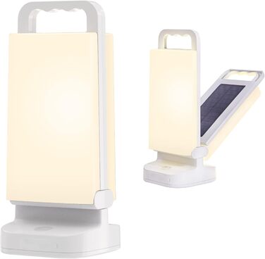 LEPWINGS LED кемпінговий ліхтар на сонячній батареї, диміруємий, сенсорне керування, акумулятор 4400 мАг, Powerbank, водонепроникний IPX4, для кемпінгу, риболовлі, аварійного освітлення
