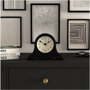 Настільний годинник JONES CLOCKS Speakeasy у класичному стилі Наполеонівської шапки, чорний, для столу, полиці або тумбочки