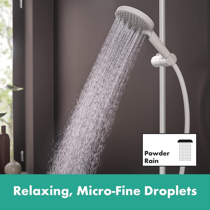 Душова лійка hansgrohe Raindance Select S 120 мм, 3 режими, EcoSmart 9 л/хв, антивапняна, PowderRain, матова біла