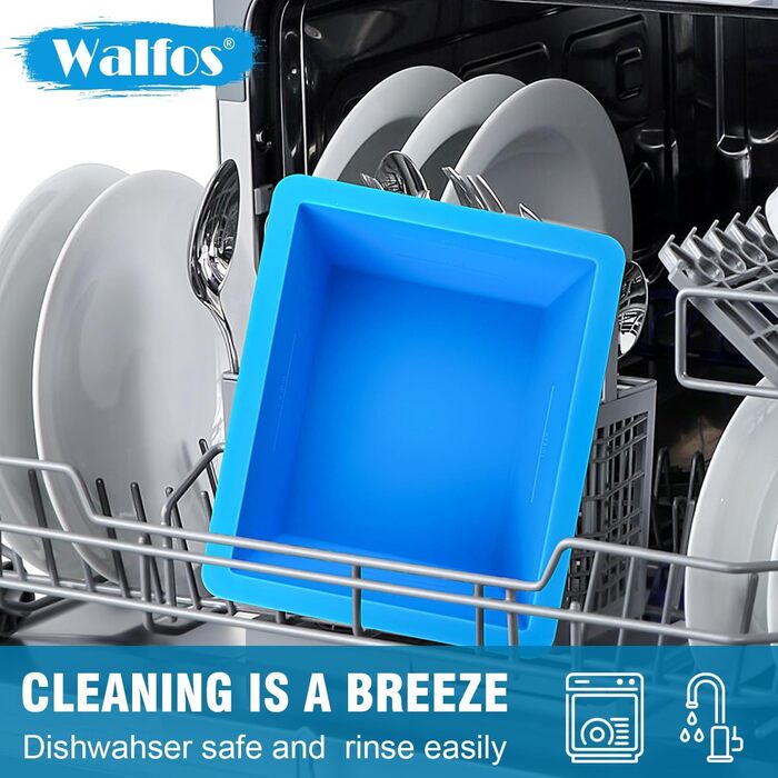 Силіконові форми для льоду Walfos, 2 шт., великі, з кришкою, BPA-free, для коктейлів, віскі, шоколаду та дитячого харчування