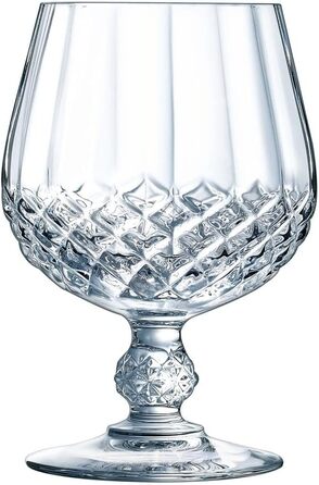 Набір склянок для коньяку Cristal d'Arques Paris Longchamp 320 мл, 6 шт, Kwarx, прозорі, міцні, блискучі