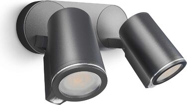 Смарт LED прожектор Steinel Spot DUO SC Connect для вулиці з датчиком руху, димуванням, керуванням через додаток, 7 Вт, 3000K, антрацит