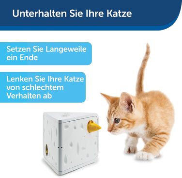 Інтерактивна іграшка для котів PetSafe Cheese з таймером, працює на 3 AA батарейках
