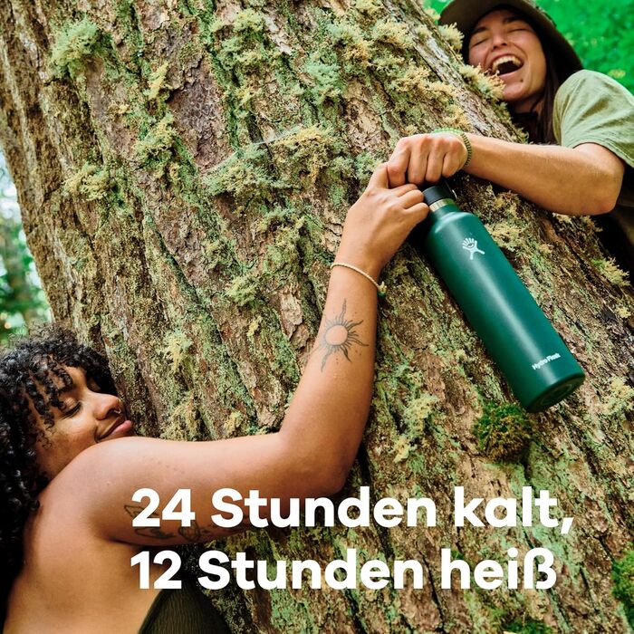 Термобутилка HYDRO FLASK 621 мл з кришкою — вакуумна, з нержавіючої сталі, герметична, з малою горловиною, зберігає тепло і холод, багаторазова, колір Trillium