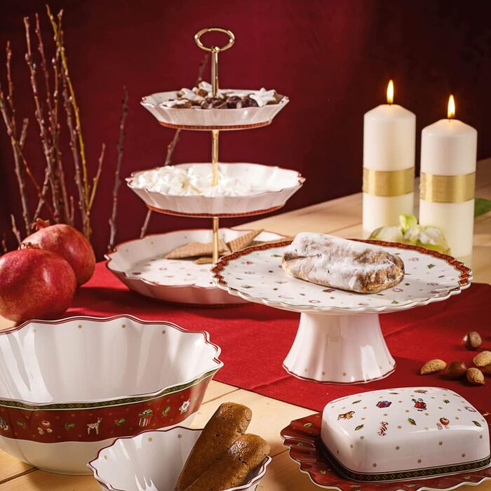Villeroy & Boch Toy's Delight Етажерка 3-ярусна 250 мл, різнокольорова, новорічна, преміум порцеляна, святковий посуд для декору та сервірування