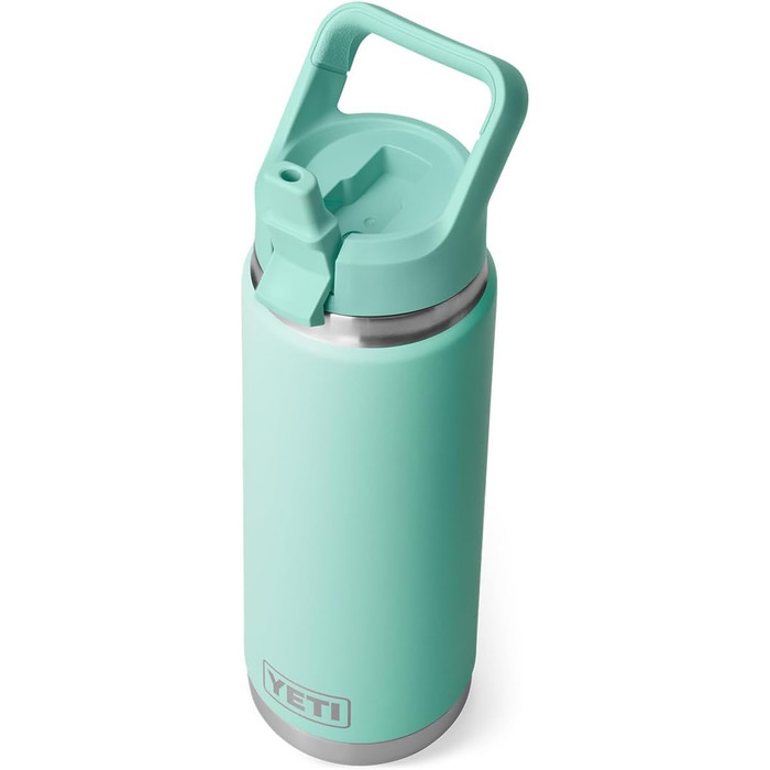 Термос пляшка YETI Rambler C з трубочкою, вакуумна нержавіюча сталева фляга 769 мл (Seafoam)