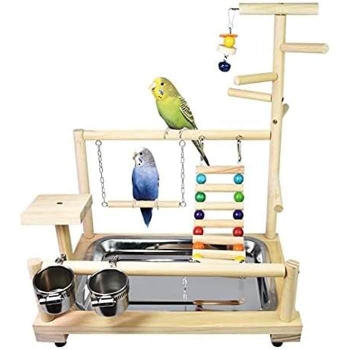 Ігровий стенд для папуг Parrot Playstand, дерев'яний майданчик для птахів, стенд для клітки хвилястого папуги та корелли, 37x26x44 см