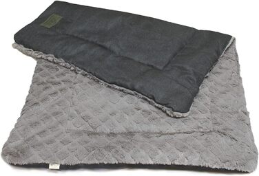 Лежак для собак KaraLuna 80x55 см, м'який, флісовий, коричневий, для дому та подорожей, праний, три розміри