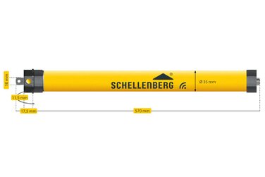 Електричний роликовий мотор Schellenberg Mini 6 Нм, механічне налаштування кінцевих положень, для ролет 40 мм, до 4 м², комплект з настінним кронштейном, преміум, до 6 м² / 10 Нм