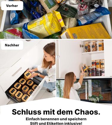 Набір скляних баночок для спецій Deco haus з дерев'яною кришкою, 12 шт, 280 мл, герметичні, з етикетками, для зберігання спецій