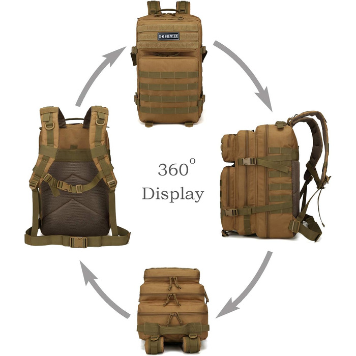 Тактичний військовий рюкзак 40 л для виживання, армійський Molle, колір хакі