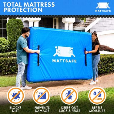 Чохол для матраца MATTSAFE Queen-Size з 8 ручками, посилена блискавка, багаторазовий, товстий захист для перенесення та зберігання, Nordic Elk