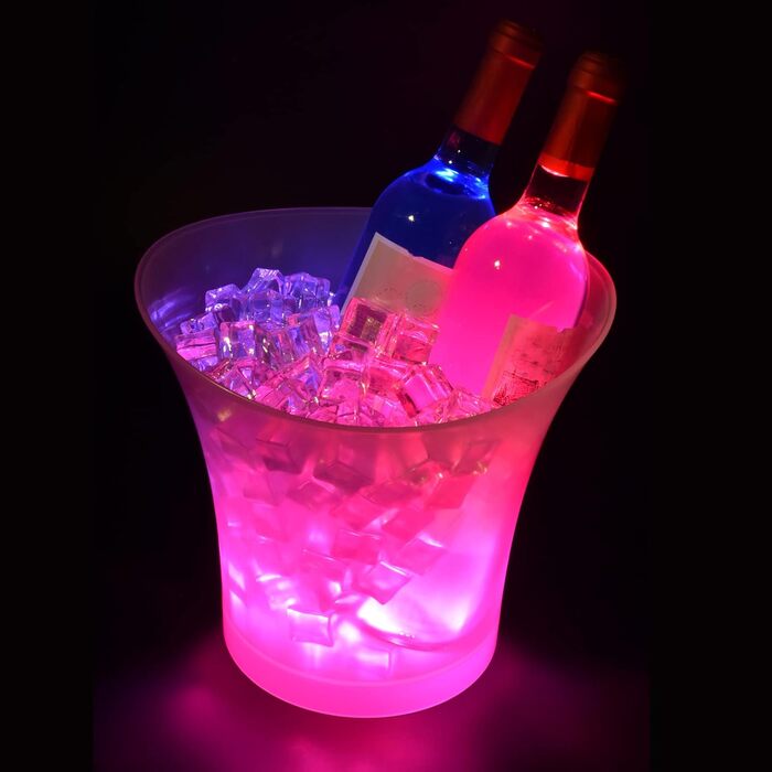 LED-відерце для льоду 5 л з регульованою підсвіткою, кольоровий Eiskübel для шампанського, вина, напоїв, пива, для вечірок, бару, клубу