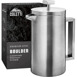 Френч-прес Coletti Boulder для кемпінгу, велика ізольована кавоварка 1,2 л (американська преса)